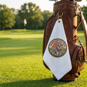 Schnauzer Golf Dad Golf Towel Custom Gift for him
