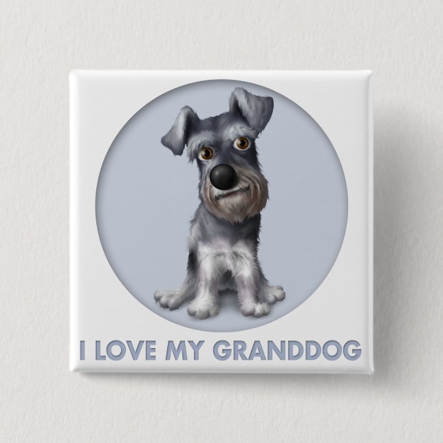 Schnauzer Granddog 15 Cm Square Badge (Front)