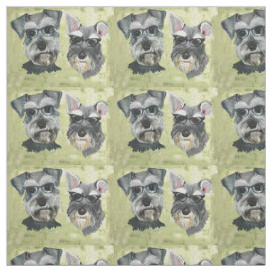 Schnauzer Groovy Glasses Combed Cotton Fabric