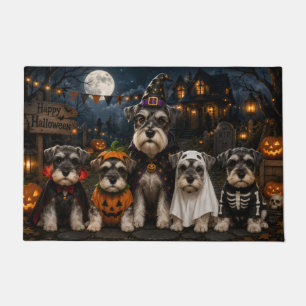 Schnauzer Halloween Family Doormat