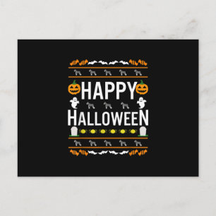 Schnauzer Halloween Lazy Ugly Costume Dog T-Shirt. Holiday Postcard