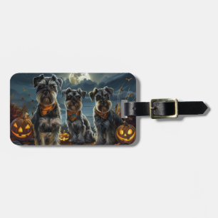 Schnauzer Halloween Spooky  Luggage Tag