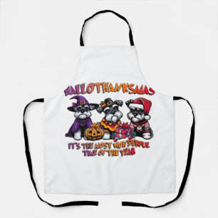 Schnauzer Halloween Thanksgiving Christmas Classic Apron