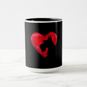 Schnauzer Heart Silhouette Valentines Day Dog Love Mug