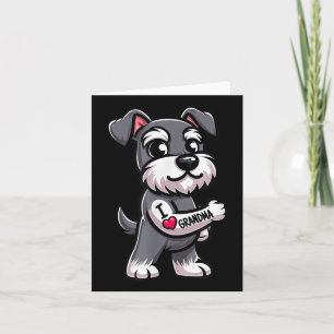 Schnauzer I Love Grandma Funny Dog Tattoo Card