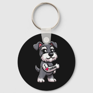 Schnauzer I Love Grandma Funny Dog Tattoo  Key Ring