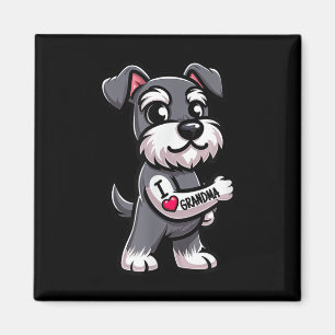 Schnauzer I Love Grandma Funny Dog Tattoo Magnet