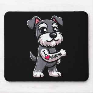 Schnauzer I Love Grandma Funny Dog Tattoo  Mouse Pad