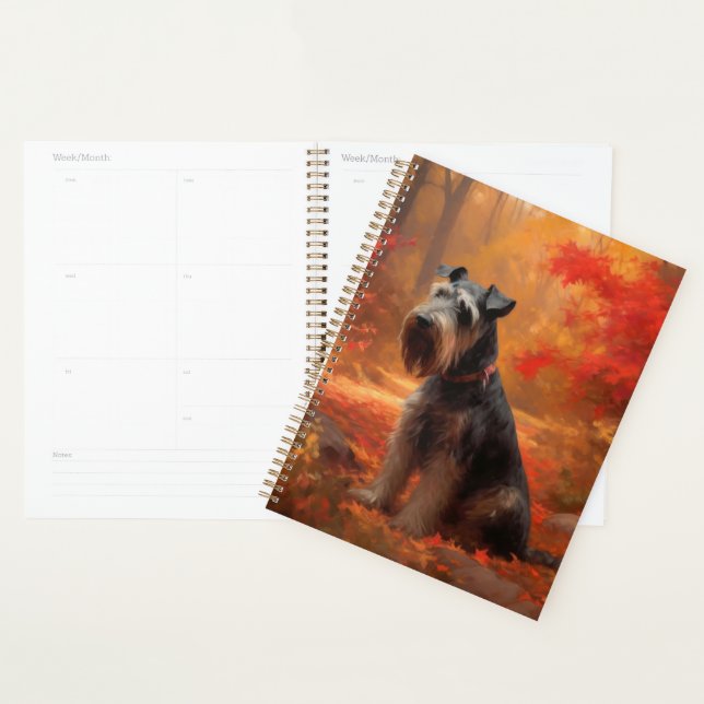 Schnauzer in Autumn Leaves Fall Inspire Planner (Display)