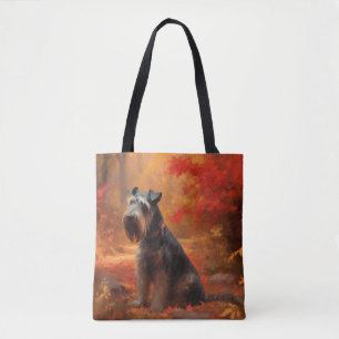 Schnauzer in Autumn Leaves Fall Inspire Tote Bag