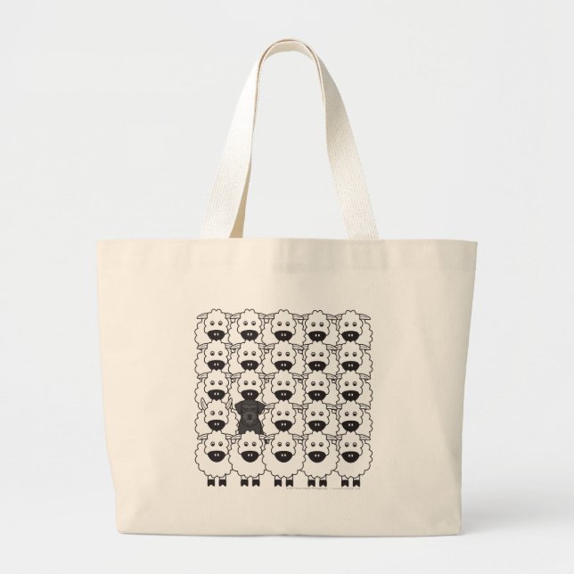 Schnauzer in the Sheep Large Tote Bag (Front)