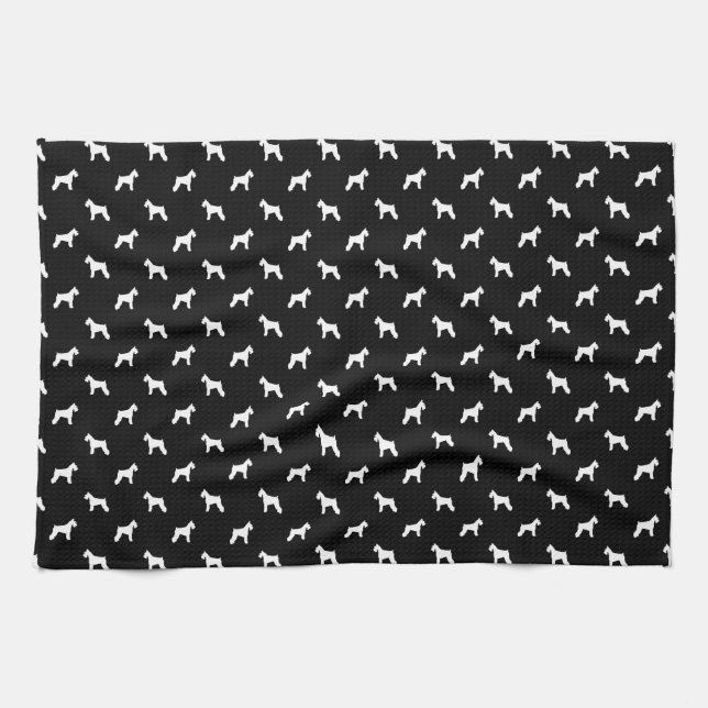 Schnauzer kitchen tea towels - kitchen homewares (Horizontal)