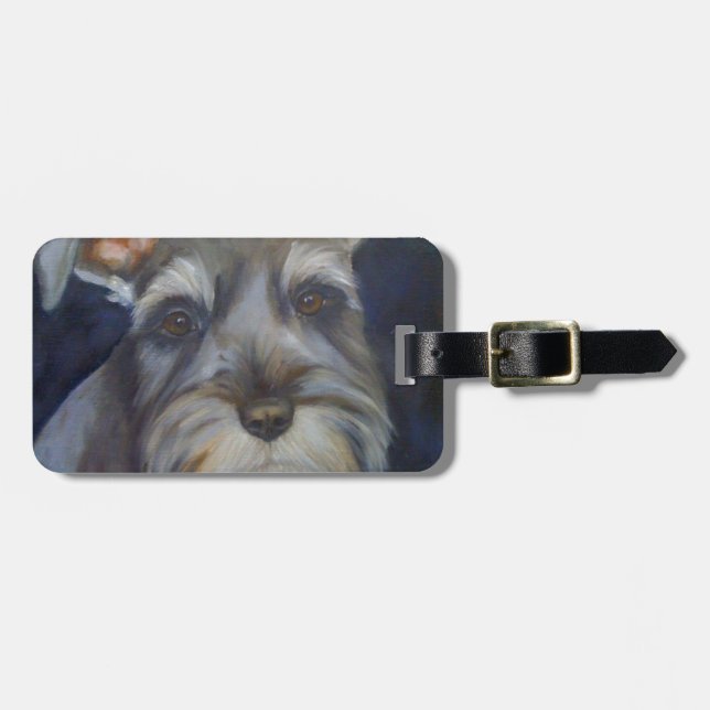 Schnauzer Luggage Tag (Front Horizontal)