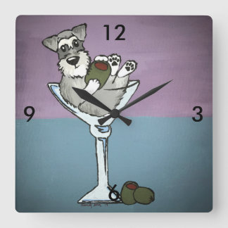 Schnauzer Martini Clock
