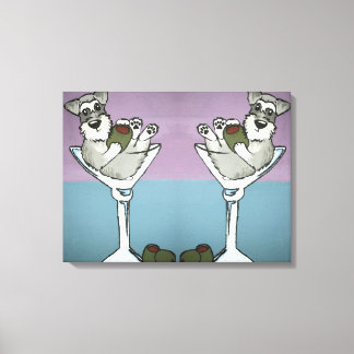 Schnauzer Martini Double the Trouble Canvas Art