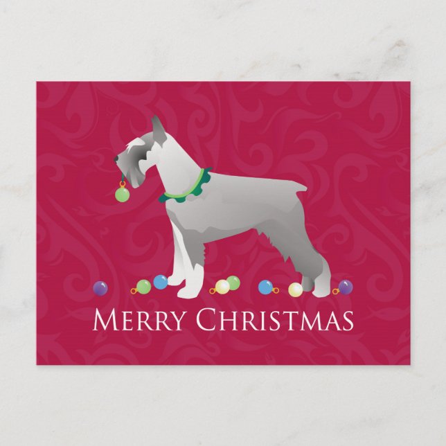 Schnauzer Merry Christmas Design Holiday Postcard (Front)