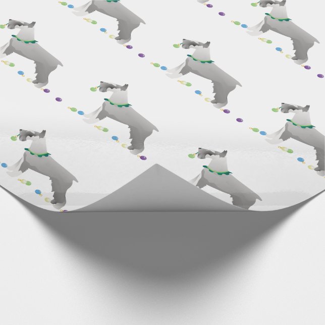 Schnauzer Merry Christmas Design Wrapping Paper (Corner)