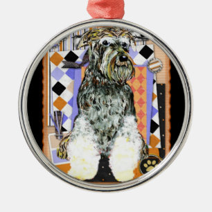 SCHNAUZER METAL TREE DECORATION