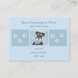 Schnauzer (Miniature) Painting - Cute Original Dog Business Card
