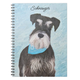 Schnauzer (Miniature) Painting - Cute Original Dog Notebook