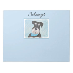 Schnauzer (Miniature) Painting - Cute Original Dog Notepad