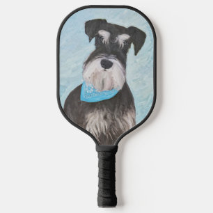Schnauzer (Miniature) Painting - Cute Original Dog Pickleball Paddle