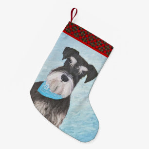 Schnauzer (Miniature) Painting - Cute Original Dog Small Christmas Stocking
