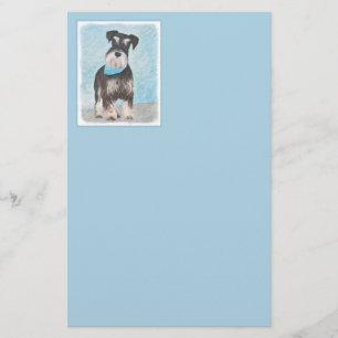 Schnauzer (Miniature) Painting - Cute Original Dog Stationery