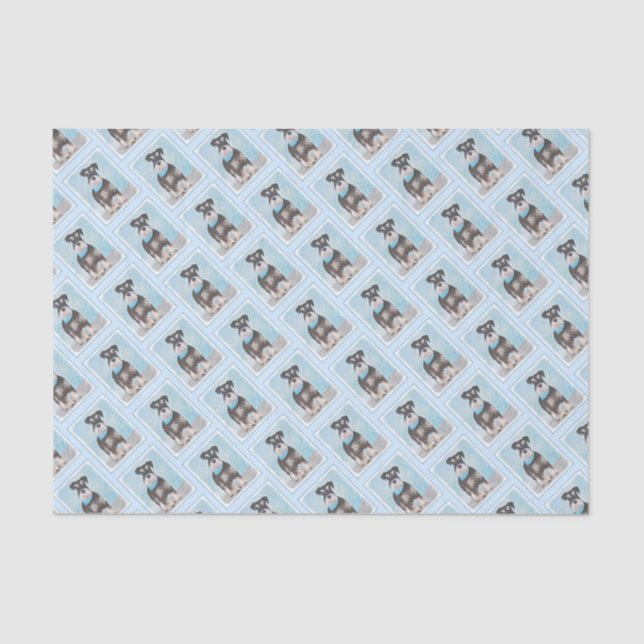 Schnauzer (Miniature) Painting - Cute Original Dog Tissue Paper (Front)