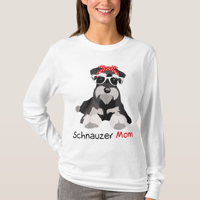 Schnauzer Mum Bandanna Womens Schnauzer Dog T-Shirt (Front)