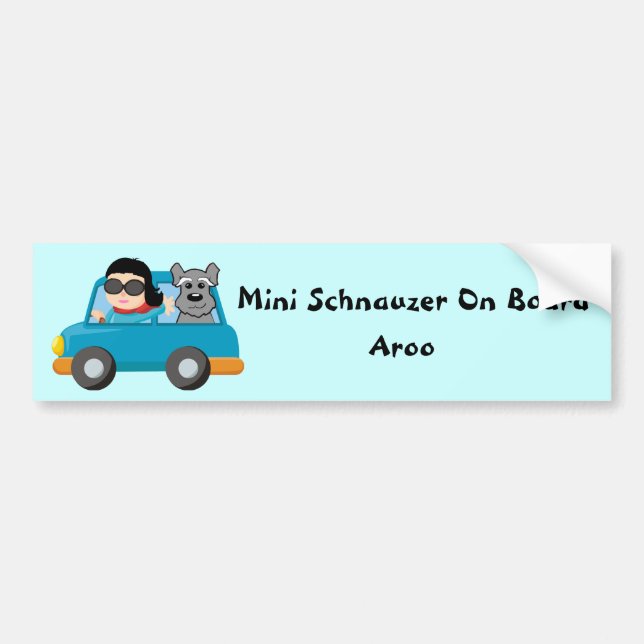 Schnauzer on Board Bumper Sticker (Front)