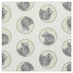 Schnauzer Painting Giant Standard Cropped Dog Art Fabric