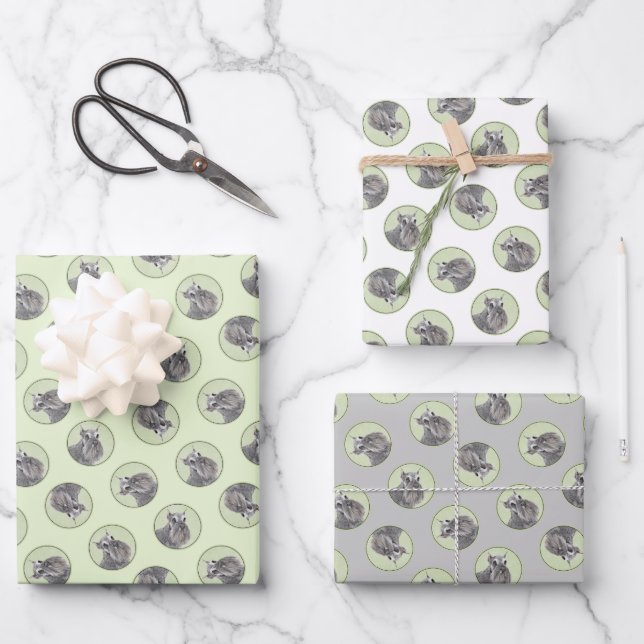 Schnauzer Painting Giant Standard Cropped Dog Art Wrapping Paper Sheet (Front)