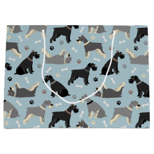 Schnauzer Paws and Bones Large Gift Bag