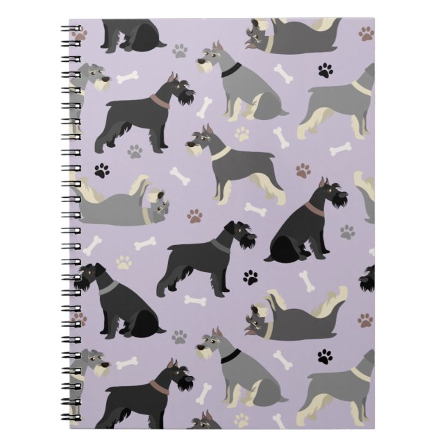 Schnauzer Paws and Bones Notebook (Front)