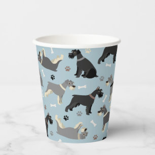 Schnauzer Paws and Bones Paper Cups