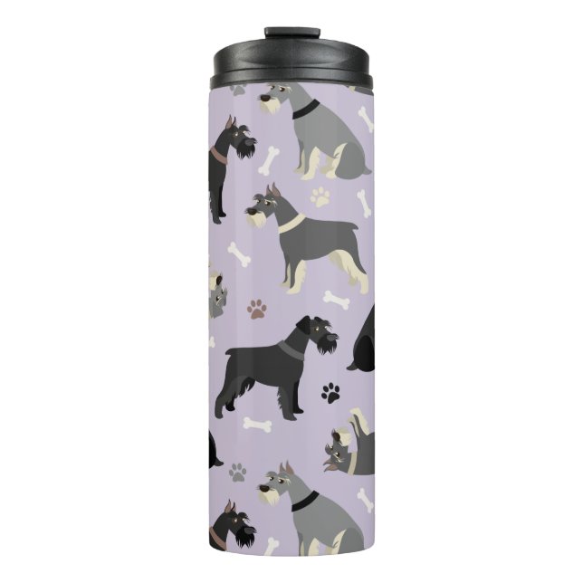 Schnauzer Paws and Bones Thermal Tumbler (Front)