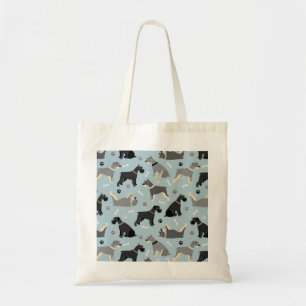 Schnauzer Paws and Bones Tote Bag