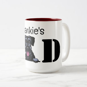 Schnauzer Peeking Personalised Dad Two-Tone Coffee Mug