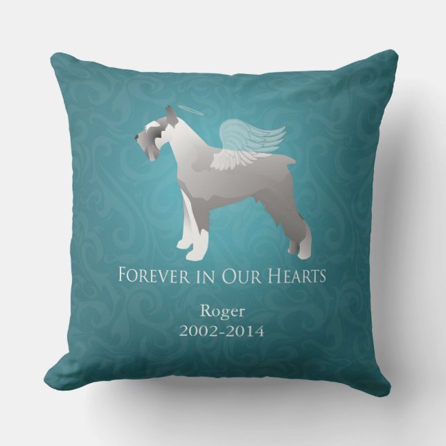 Schnauzer Pet Memorial Design Cushion (Front)