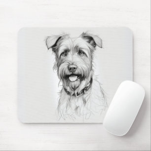Schnauzer Portrait Sketch Mouse Pad