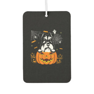 Schnauzer Pumpkin Halloween Costume Dog Lover Car Air Freshener