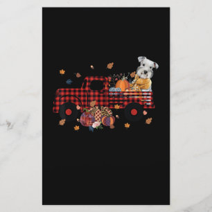 Schnauzer Pumpkin Truck Thanksgiving Halloween Stationery