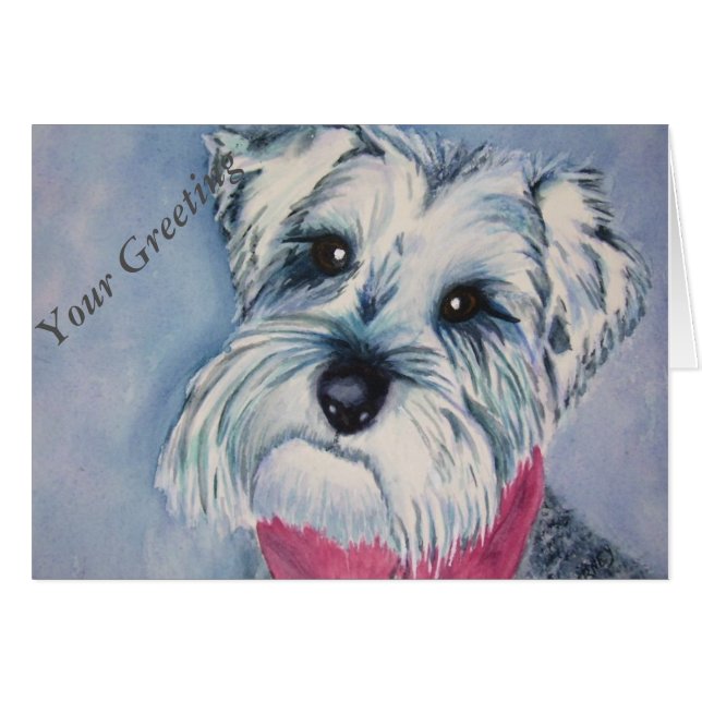 SCHNAUZER PUPPY CARD (Front Horizontal)