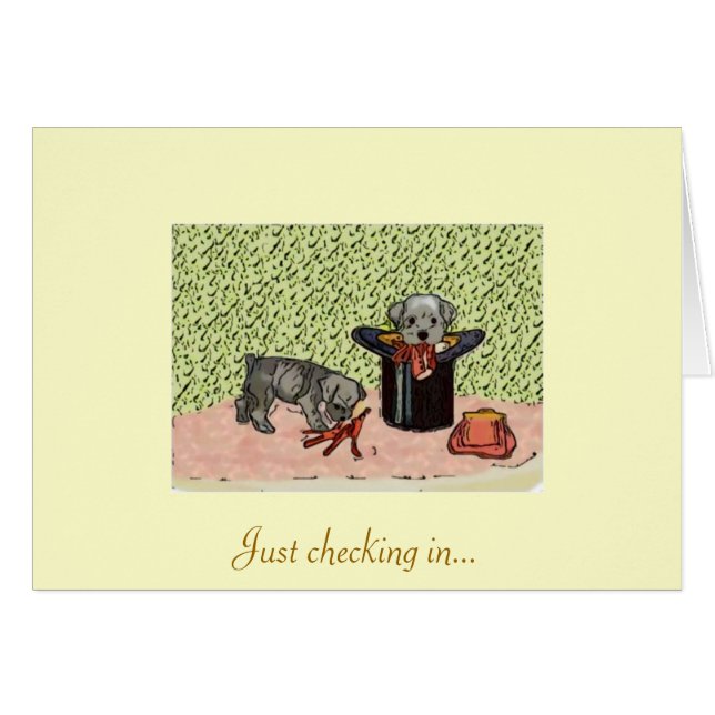 Schnauzer Puppy Card Vintage (Front Horizontal)
