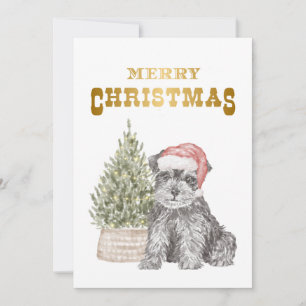 Schnauzer Puppy Christmas Card