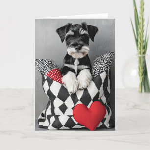 Schnauzer Puppy Valentine Card