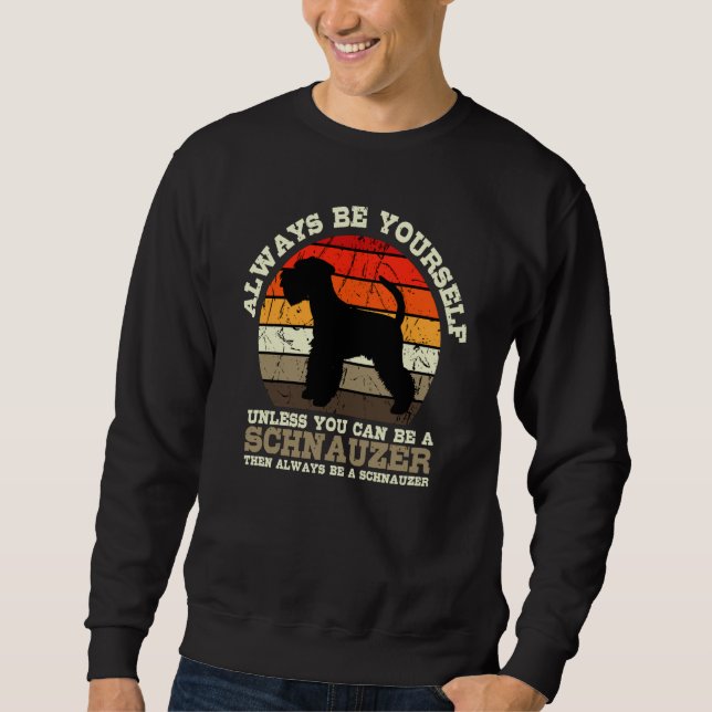 Schnauzer Retro Vintage Whiskered Snout Dog Sweatshirt (Front)