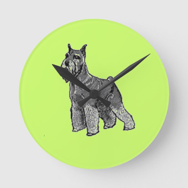 Schnauzer Round Clock (Front)