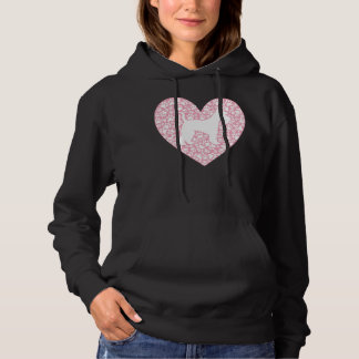 Schnauzer Silhouette Heart Paws Adorable Hoodie